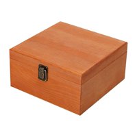 Magideal - Caja Organizadora De Madera Con Cierre Frontal Rústico, Caja Sin Terminar, Caja Portátil Para Guardar Recuerdos, Caja Para El Día De San Valentín, Dec Marrón 195X195X10Cm