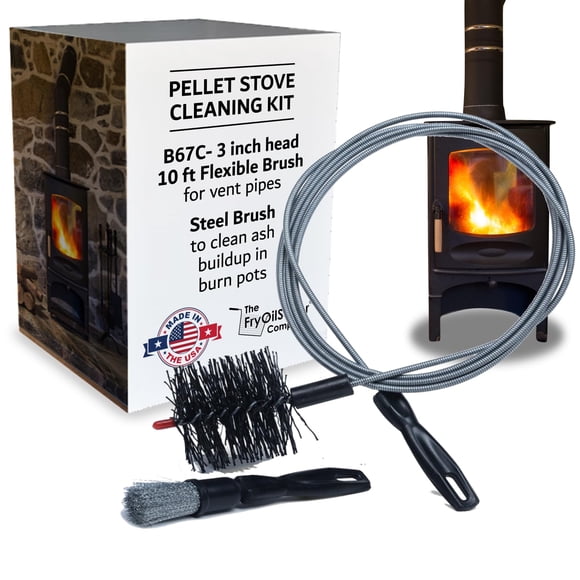 Kit de limpieza para estufa de pellets y secadora con cabezal de 3 pulgadas y 10 pies