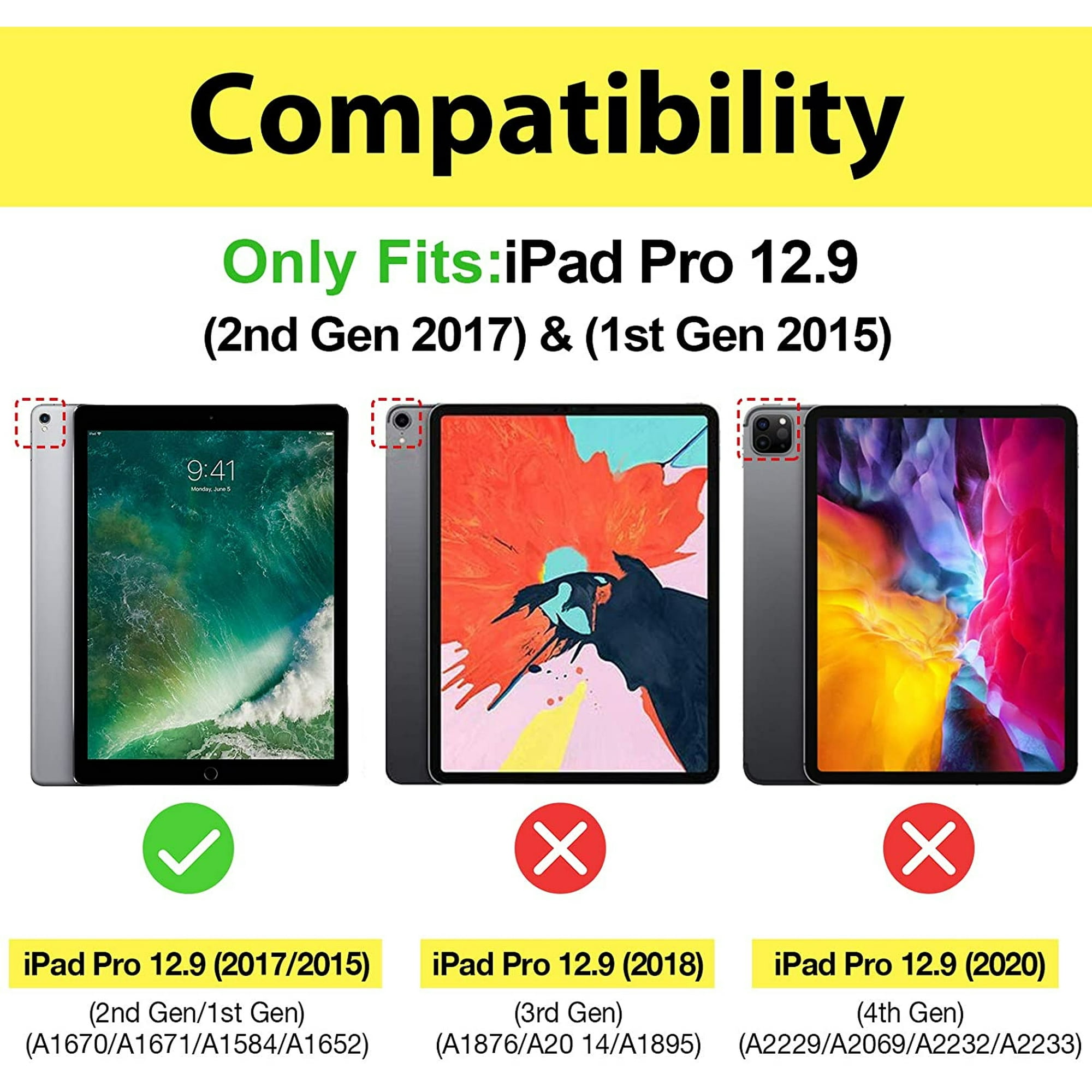 Funda Procase Para Ipad Pro 12.9 2017/2015 Modelo Antiguo Negro