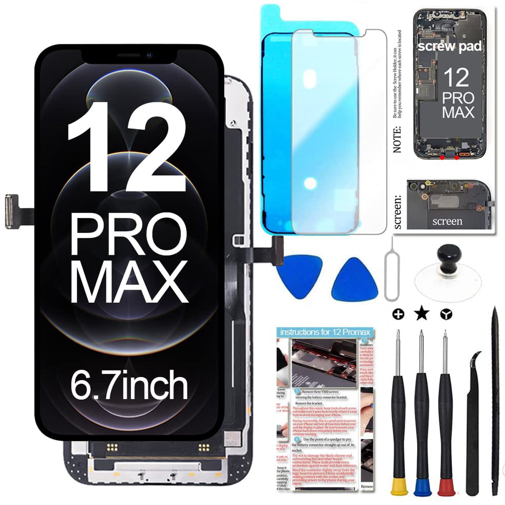 Reemplazo De Pantalla Lcd Fixerman Para Iphone 12 Pro Max De 6.7 Pulgadas