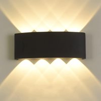 Genérico - Aplique 8 Focos Led Exteriores Pared Luz Calida Lau