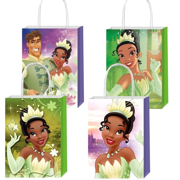 CICICO 12 bolsas de regalo princesa rana de 12 piezas con asas para decoración de fiestas infantiles
