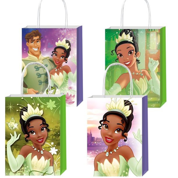 CICICO 12 bolsas de regalo princesa rana de 12 piezas con asas para decoración de fiestas infantiles