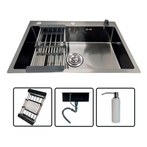 Aspor - Lavaplatos Handsink Sobrecubierta Acero 68X45Cm + Accesorios
