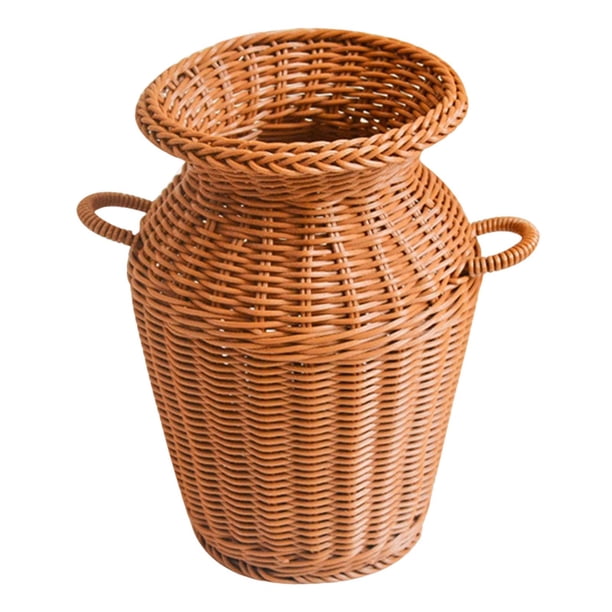 Arreglo de flores de jarrón tejido creativo, de almacenamiento de de plantas de flores secas, maceta forma forma forma de manualidades para