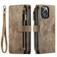 thumbnail image 1 of 1pc Suede Vintage Leather Phone Cover, Wallet License Card Slot Magnetic Buckle Zipper Pocket Bracket Flip Cover Phone Protective Case For IPhone14/14Plus/14Pro/14Pro Max ,iPhone13/13Pro/13Pro Max ,iP, 1 of 3