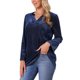 thumbnail image 4 of INSPIRE CHIC Blusa de Mujer con Brillo de Terciopelo Cuello en V Manga Larga Metálica Túnica Blusa Suelta para Fiesta Brillante S Azul Oscuro, 4 of 6
