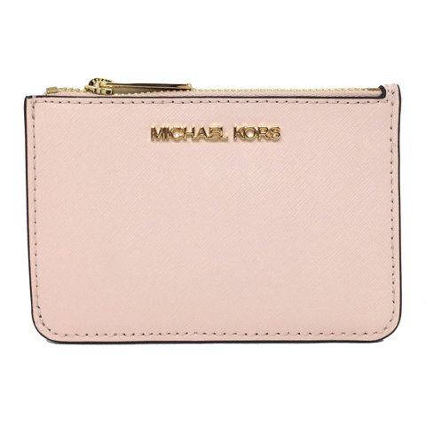 Monedero Michael Kors Jet Set Travel - Monedero Pequeño Con Cremallera Superior Y Soporte Para Identificación Para Mujer En Piel Saffiano (Rubor En Polvo)