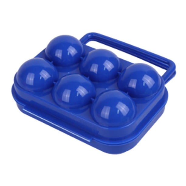 Caja De Almacenamiento De Huevos Con 6 Compartimentos, Dispensador De Huevos, Ideal Para El Hogar, Mochileros Y Senderismo, Color Azul.