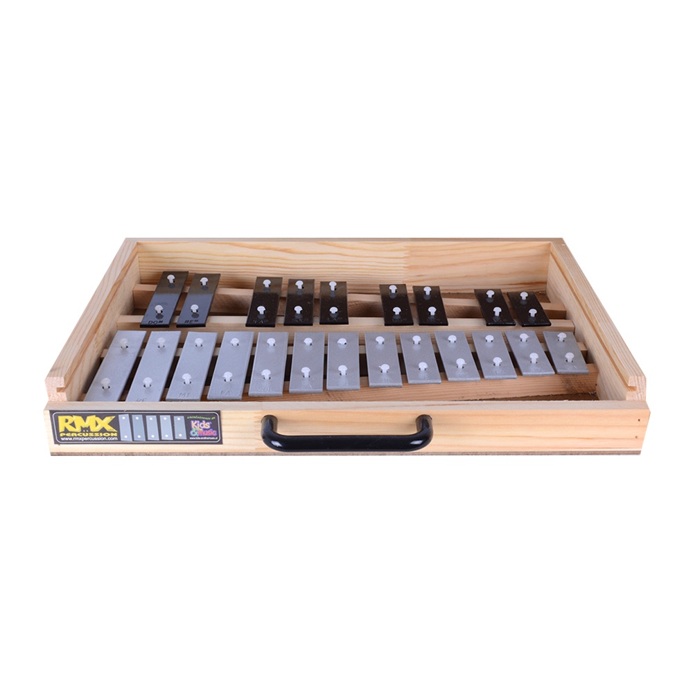 Rmx - Metalofono 22 Notas Cromada Caja Madera