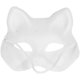 thumbnail image 1 of máscaras blancas en blanco DIY Dibujo sin pintar máscara para fiesta de Halloween cumpleaños (25*20*8cm-Gato rostro), 1 of 7