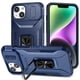 thumbnail image 1 of Funda Armada para iPhone 14 con Tapa Deslizante y Soporte Magnético Giratorio Azul, 1 of 5