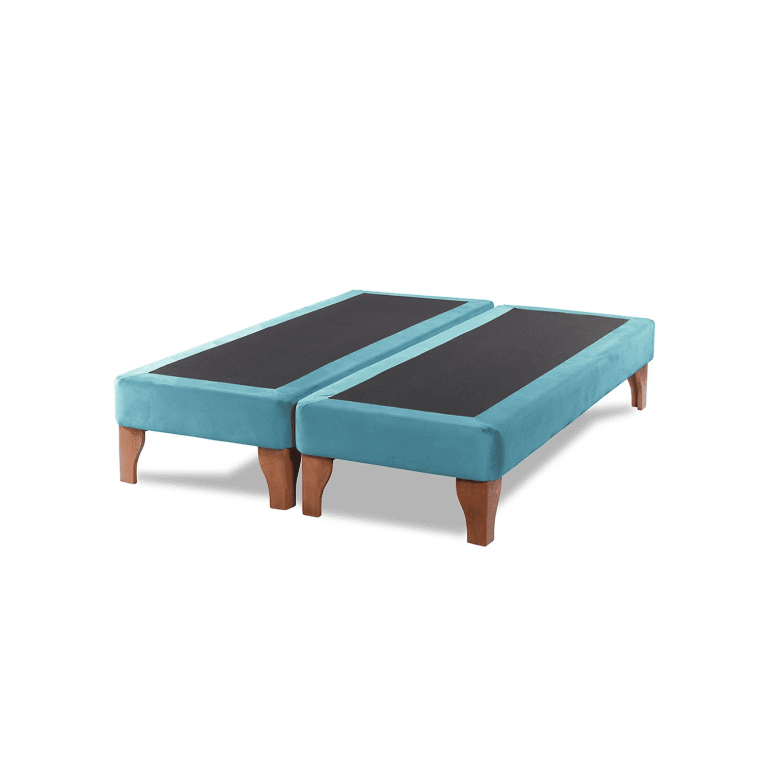 Importclick - Base Dividida Cama Europea Super King 200x200 Cm Turquesa Felpa