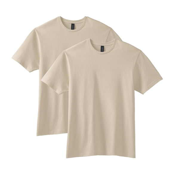 Camiseta Gildan Softstyle Cotton G64000 Sand para adulto, paquete de 2
