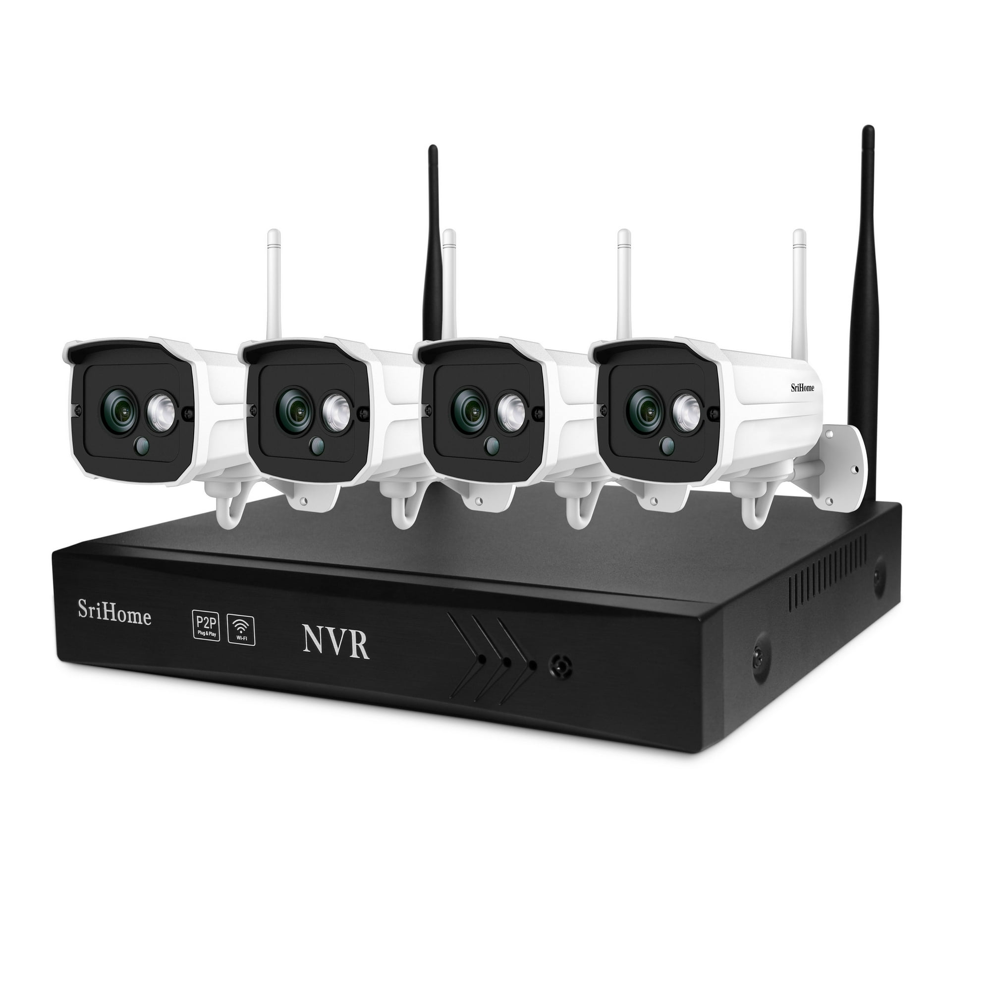 Kit Nvr 4 Cámaras De Seguridad Ip Wifi 1080p 2mp Sricam Nvs001
