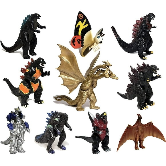Set de 10 juguetes TwCare Godzilla con bolsa de transporte