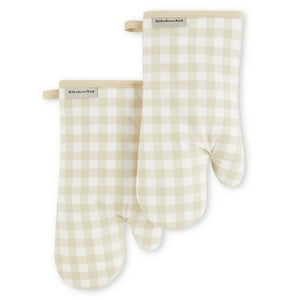 Juego De 2 Guantes Para Horno Kitchenaid, Batido A Cuadros, 18 X 33 Cm
