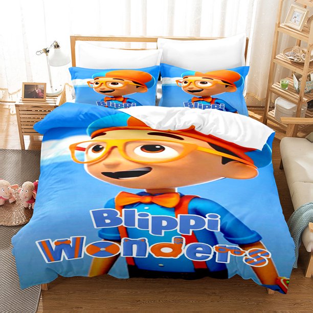 Blippi 3D Digital Printing Brushed Bedding Three-Piece Blippi