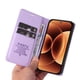 thumbnail image 5 of Funda Billetera de Cuero para Xiaomi 17 Pro Max con Tarjetero y Soporte - Tapa Magnética Morado, 5 of 5