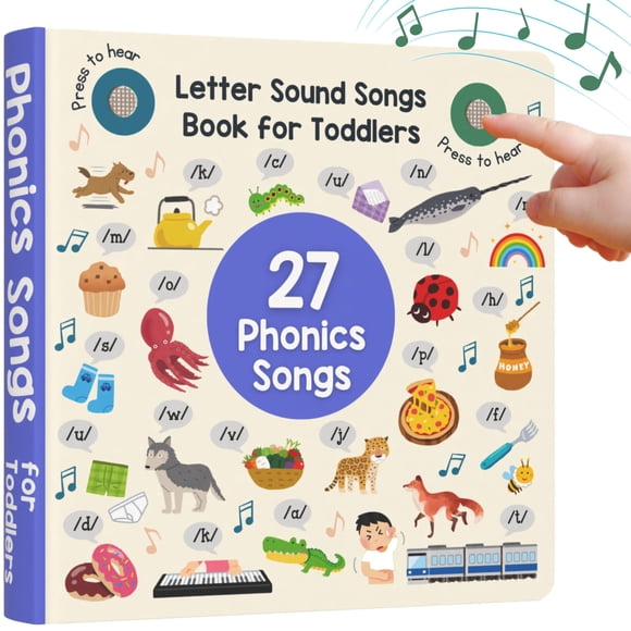 Libro de canciones fonéticas LEARNING BUGS, canciones con sonido de 26 letras para más de 2 años