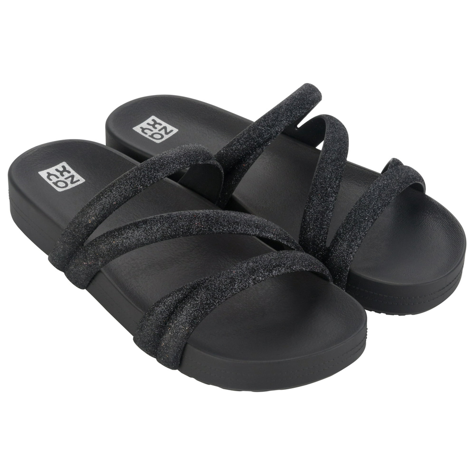 Sandalia Mujer Negro Glitter Zaxy