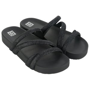 Sandalia Mujer Negro Glitter Zaxy