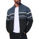 thumbnail image 4 of Suéter de punto con cremallera y patrón de manga larga y cuello alto para hombre L azul oscuro, 4 of 6