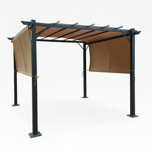 Pérgola Retráctil Con Pared Relan Toldo 3X3 Mt Beige