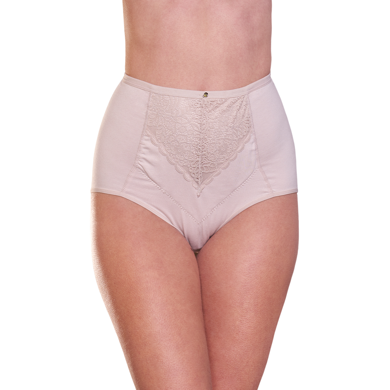 Baziani - Calzón Alto Algodón Encaje 20415
