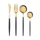 thumbnail image 1 of Set Cubiertos 16 Piezas Dorado y Negro Acero inoxidable, 1 of 3