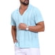thumbnail image 5 of Camisa de Punto Hueca para Hombre INSPIRE CHIC de Manga Corta con Botones y Rayas XL Azul, 5 of 6