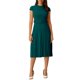 thumbnail image 2 of INSPIRE CHIC Vestido Plisado para Mujer Regreso a Clases Conjunto de Maestra Cuello Simulado Manga Corta con Cinturón Vestidos Línea A XL Verde, 2 of 6