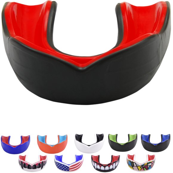 Protector Bucal Adulto Oral Mart Negro/Rojo - Deportes