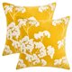 thumbnail image 1 of REGALWOVEN Paquete de 2 fundas de cojín decorativas de terciopelo suave con bordado de flor de ciruelo para sofá, dormitorio, coche, amarillo 18" x 18", 1 of 7