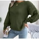 thumbnail image 4 of Suéteres navideños para mujer, moda informal, coloridos, de manga larga, con hombros descubiertos, suéter de punto, cuello redondo, regalos en oferta, 4 of 5