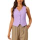 thumbnail image 1 of INSPIRE CHIC Chaleco de Mujer sin Mangas con Botones, Escote en V, Regreso a Clases, Chaleco Corto, Púrpura Claro M, 1 of 6