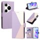 thumbnail image 1 of Funda Cartera Tricolor para Huawei Pura 80 Pro con Ranuras, Morado, 1 of 6