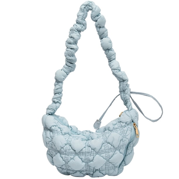 Bolso de mano acolchado para mujer, ligero y acolchado, tipo hobo, 2023, con pliegues en forma de nube.