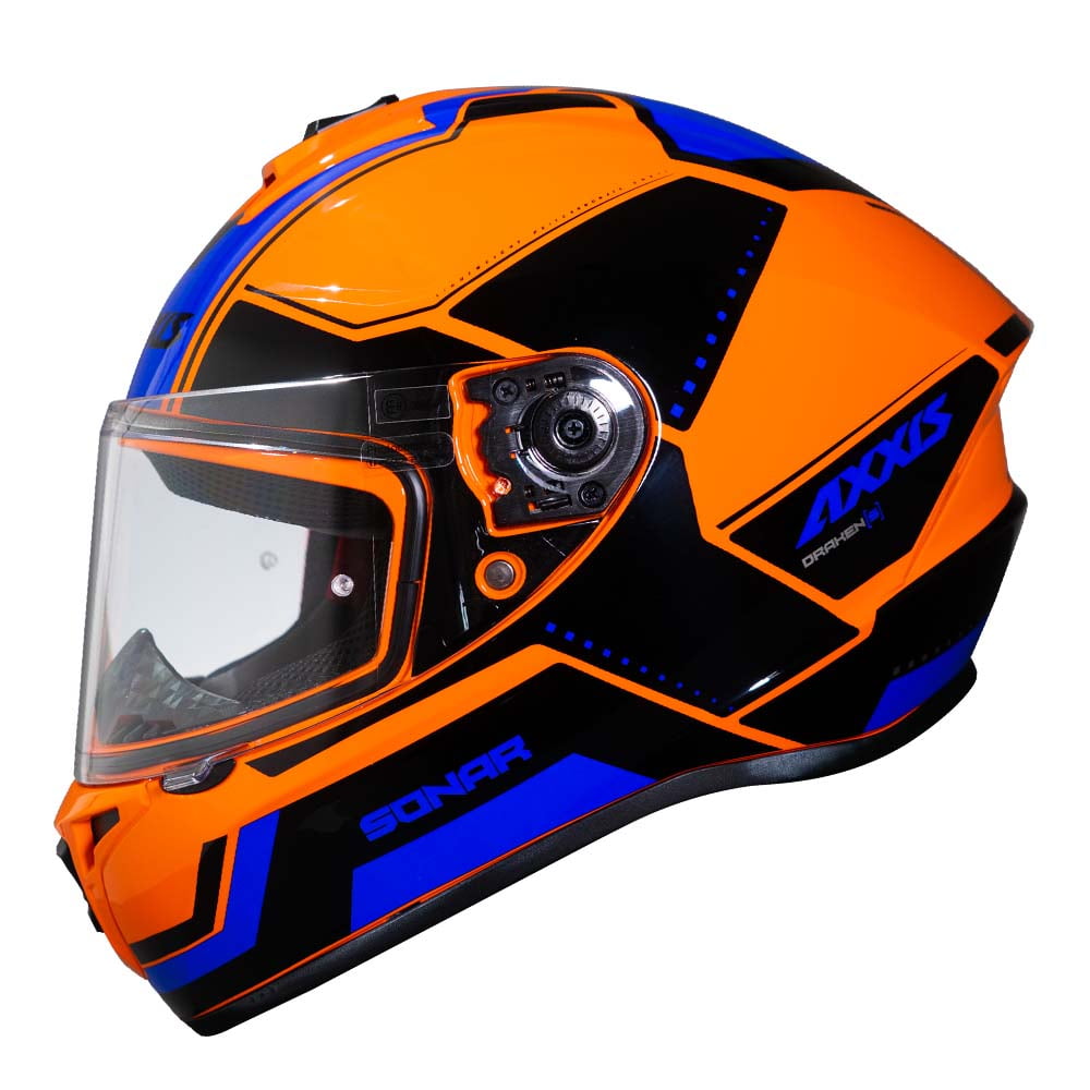Casco Axxis Ff112c Draken S Sonar C4 Naranja Brillo Talla L