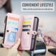 thumbnail image 4 of CaseMe Funda de Cuero para Samsung Galaxy A56 6.7" Tipo Billetera [Bloqueo RFID] con Ranura para Billetes con Zíper y 10 Tarjeteros, Correa de Hombro Magnética de Cuero PU Suave para Samsung Galaxy A, 4 of 13