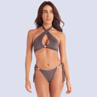 Bikini Halter Cruzado Malva Chamela