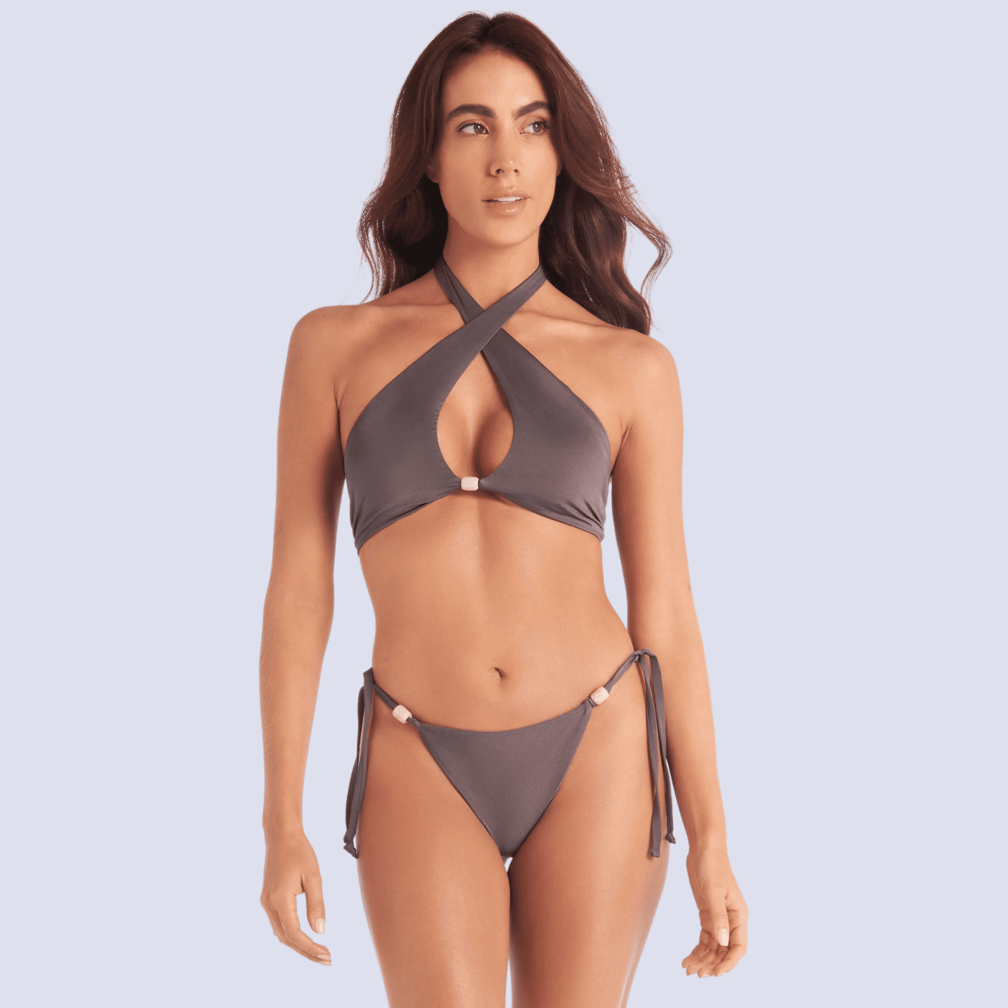 Bikini Halter Cruzado Malva Chamela
