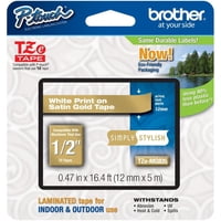 Cinta Adhesiva Brother Ptouch Tze-Mq835 12 Mm Laminada En Oro Satinado