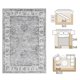 thumbnail image 2 of Area Rug Jinchan, lavable, pelo bajo, 6 x 9 pies, resistente a las manchas, gris, 2 of 8