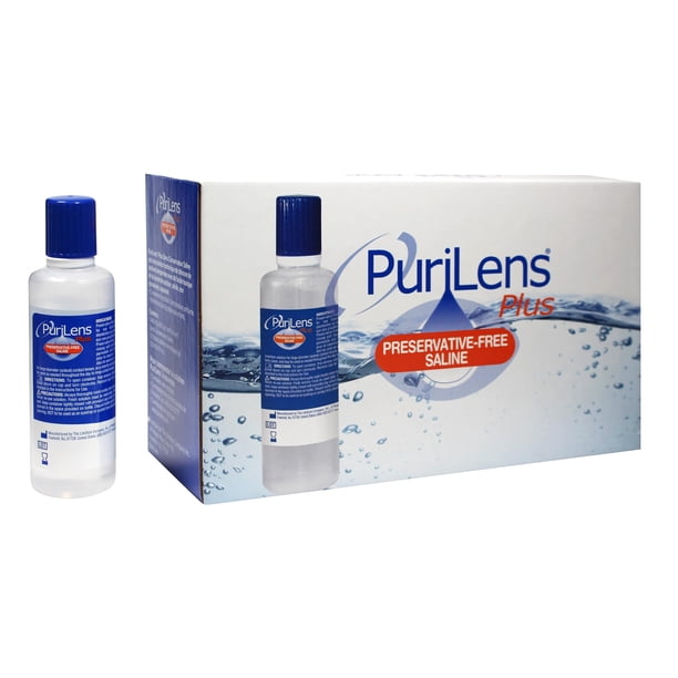 Solución salina para lentes de contacto Purilens Plus, sin conservantes, 120 ml x 12