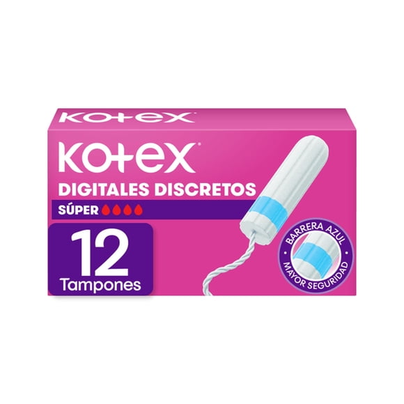 Tampones Kotex Digitales Discretos Súper, 12 Un