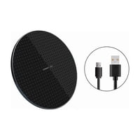 Impormaipu - Cargador De Celular Inalambrico 2A 20W Smartphone Android Para Iphone Pared Casa Redondo (Negro)