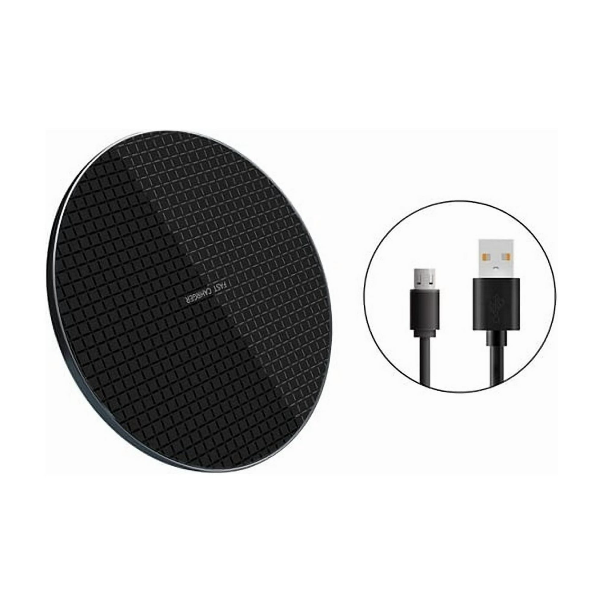 Impormaipu - Cargador De Celular Inalambrico 2a 20w Smartphone Android Para Iphone Pared Casa Redondo (negro)