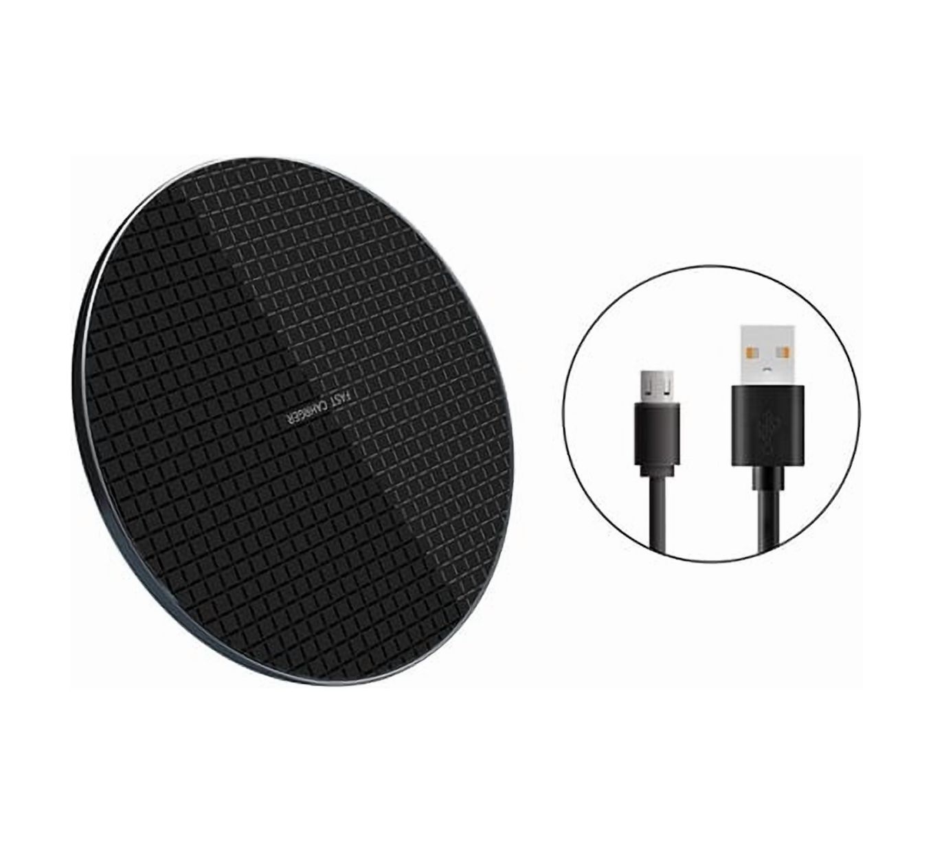 Impormaipu - Cargador De Celular Inalambrico 2A 20W Smartphone Android Para Iphone Pared Casa Redondo (Negro)