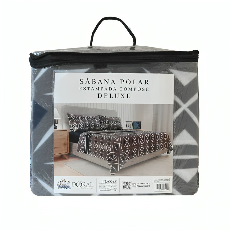Sábanas De Polar Composé King / Ramas Blanco Azul – Doral